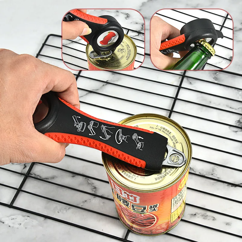 5 in 1 Multi Function Stainless Steel Plastic Can Jar Bottle Open Can Opener Beer Good Kitchen Tool Tools