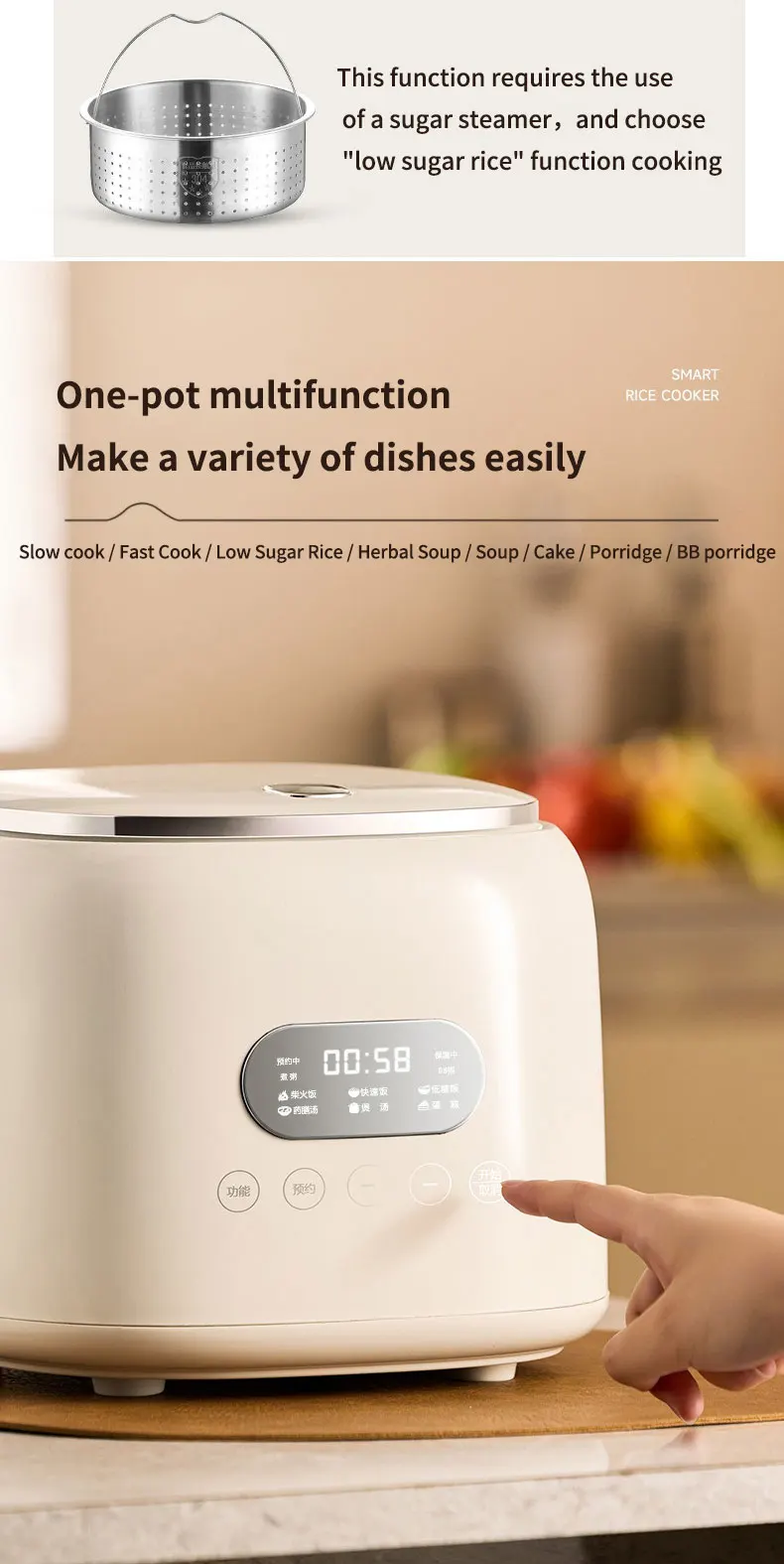 JIASHI 2.5L Mini Portable Rice Cooker - High Quality Cooking