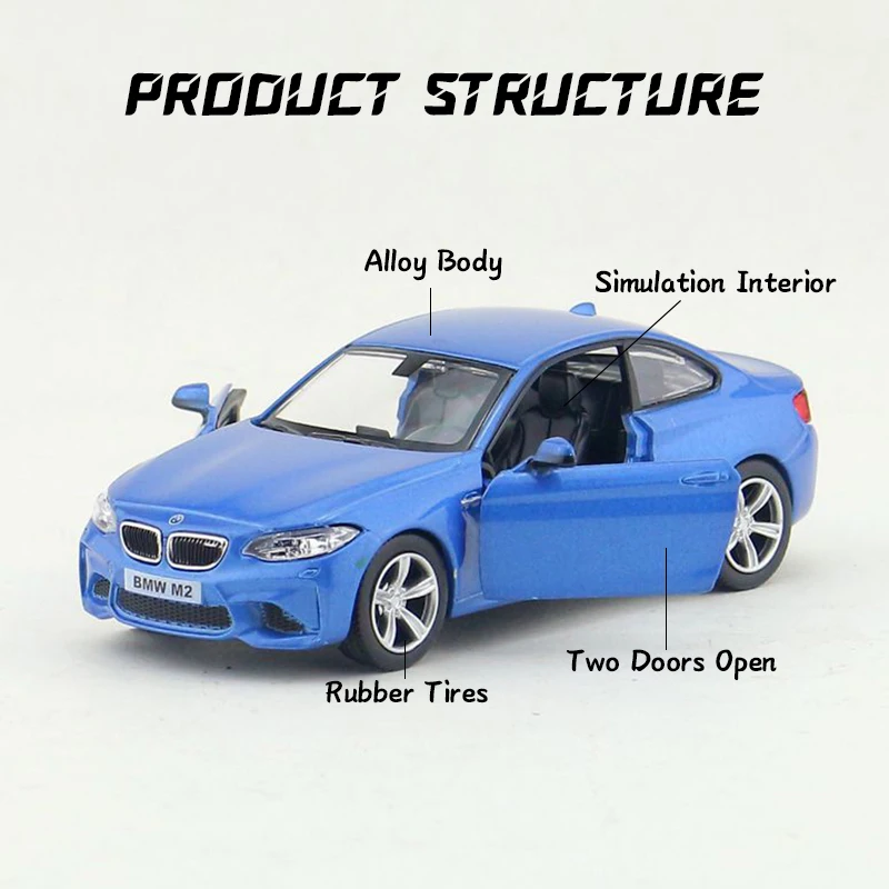 1/36 Scale Diecast Bmw M2 Pull Back Car Toys Metal Model 2 Opening Doors Car Suv Models Buy