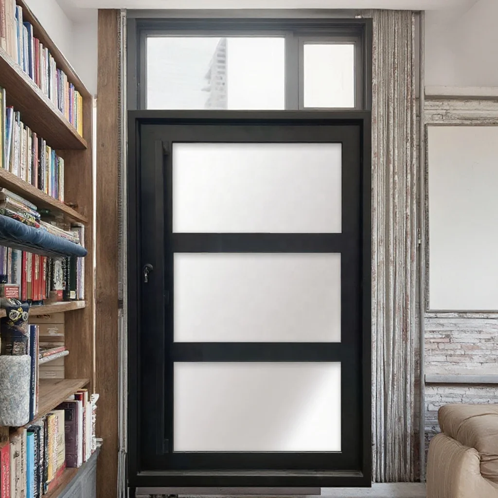 Modern Wrought Iron Front Door with Rotating Pivot Design for Hall Outdoor Apartments Villas Living Rooms & Exteriors manufacture