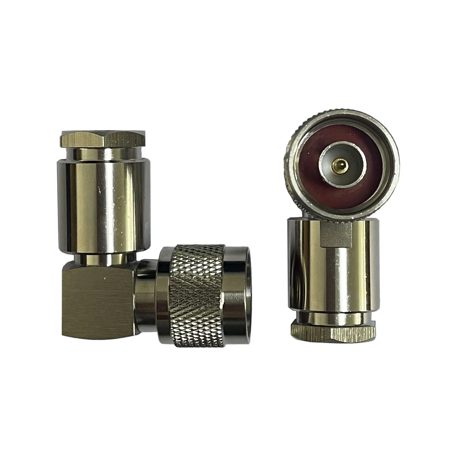 product all copper nickel plating n jw9 connector rf bent male n connector for 500 cable-3