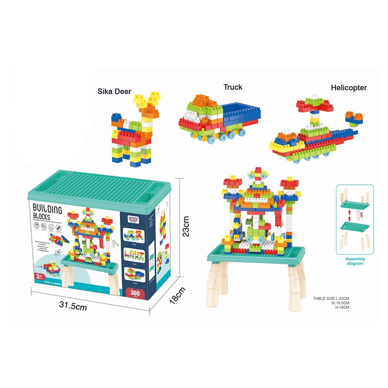 160pcs Diy Educational  Building Block Table Toy for Kids