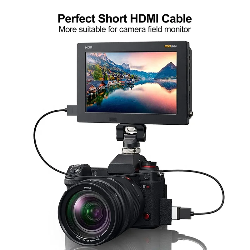 Xput черный HDMI кабель 15 см 20 см 30 см 50 см 100 см короткий ультра тонкий позолоченный 4 К 2,0 В 1080P HDMI штекер-штекер