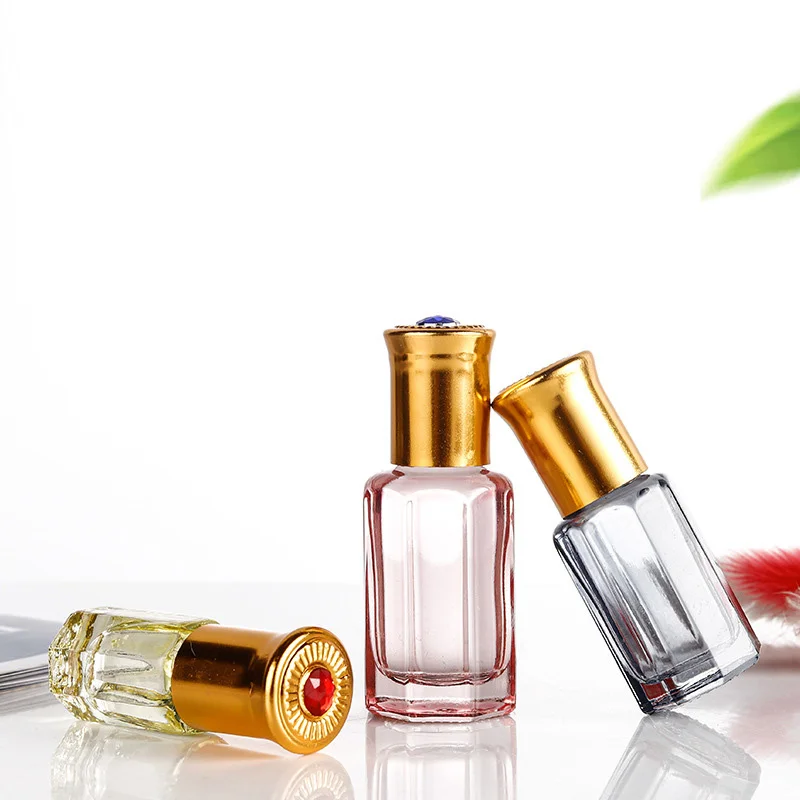 Transparent Octagonal 3ml 6ml 12ml Glass Perfume Bottles with Stick for Oud Print Advertising