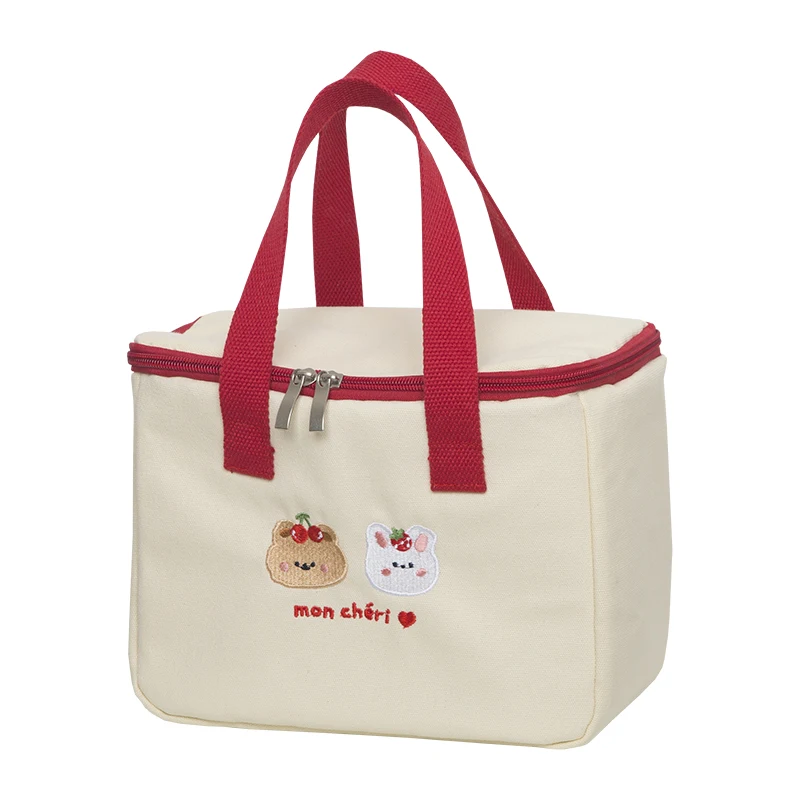 Waterproof Zipper Closure Foldable Eco-Friendly Non-Woven Picnic Food Cooler Bag Portable Thermal Insulated Lunch Bag