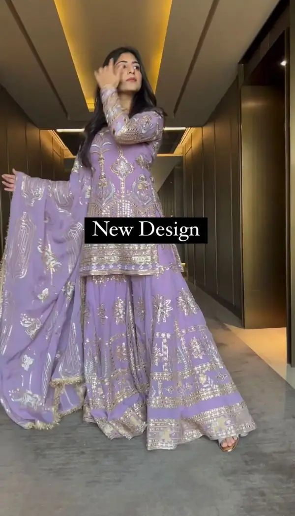 Latest Punjabi Suits Sharara with Custom Size for Women Designer Sharara for Girls Pakistani Clothes Low Price 2023 for Women