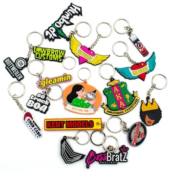 High Quality Rubber Keychain With Personalized Custom Logo key ring 2D 3D Soft PVC Rubber Key chain
