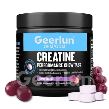 OEM ODM Sport Supplements Improved Brain Function Muscle Building Creatine Performance Chewable Tablets Grape Flavor for Adults