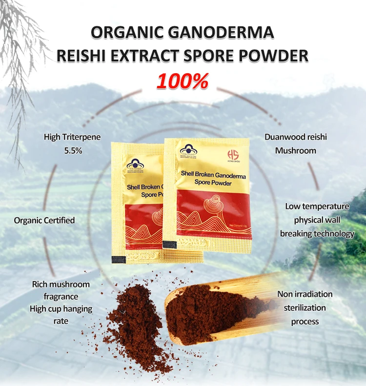 Herbal Supplements Organic Reishi Mushroom Ganoderma Polysaccharide Extract Powder