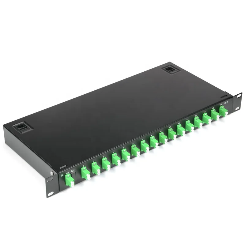 2 : 8 LC/ UPC APC Rack Mount Splitter for 19 Inch Fiber Optical 2 X 8 PLC Type Rack  Fiber Optic Equipment Iptv Account