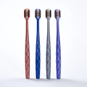 10000 Ultra-Fine Nano Soft Bristled Toothbrushes with Plastic Handle Adult Sized for Sensitive Teeth Household Use