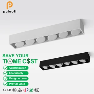 PULUOTI Surface Mounted LED Spotlight+Replaceable GX53 LED Bulb 30W 42W 54W Ceiling Spot Lights AC110 220V 3000K/4000K/6000K