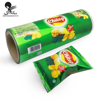 Custom Printed Food Grade Metallic Aluminum Foil Pouch Plastic Packaging Roll Film For Snack Biscuit Potato Chips