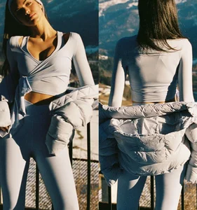 New Fashion Designer 3pcs Bra Leggings and Long Sleeve Top Set Workout Clothing Custom Comfortable Fitness Women's Yoga Sets