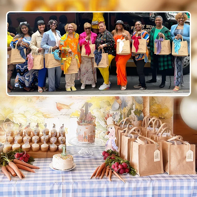 Eco-friendly Wholesale Fashion Burlap Bag Shopping Bag Portable Burlap Eco Laminating Jute Tote Bag Printable Logo details