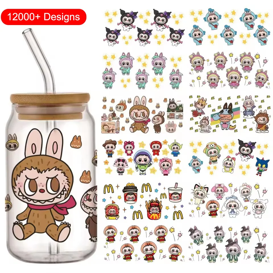 Labubu UV DTF Cup Wrap Transfers - Custom Decals Stickers