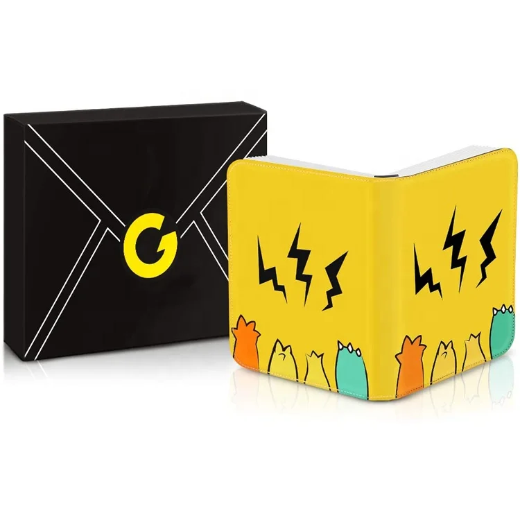 Таможня напечатала Покемон карты связующих кожа Играть чехол дисплей 4 карманные карты связующее вещество