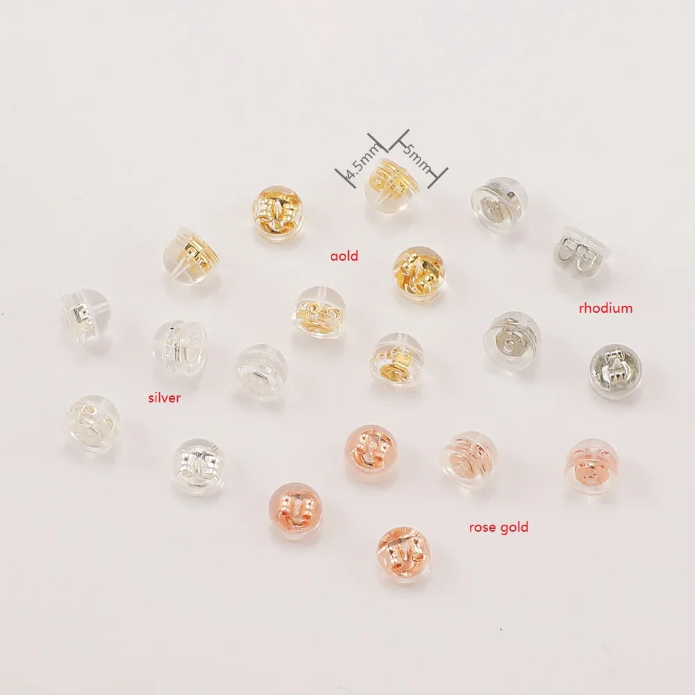 Brass Metal Silicone Rubber Silica Gel Real Gold Ear Plugs Earring