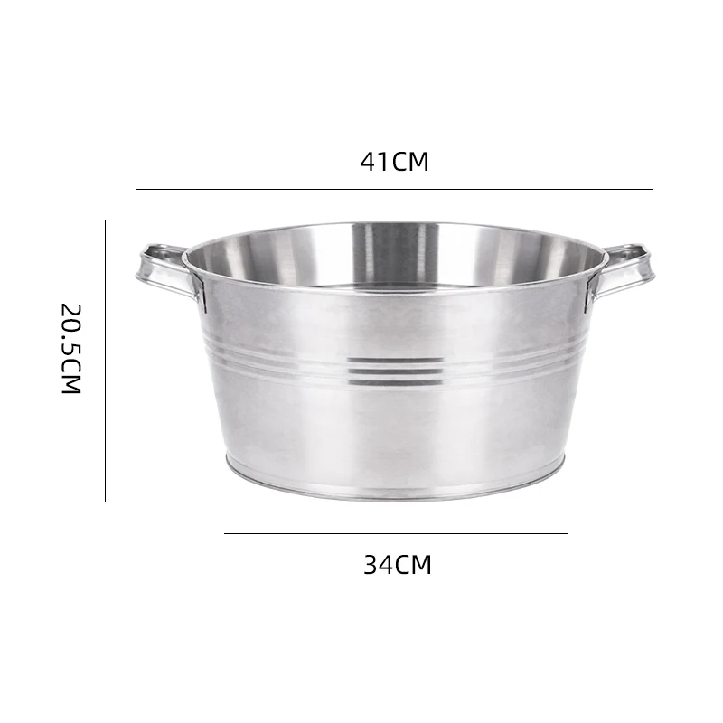 Stainless Steel Ice Storage Container Camp Storage Bucket Large Sizes Custom Made Hotel Handle Ice Bucket