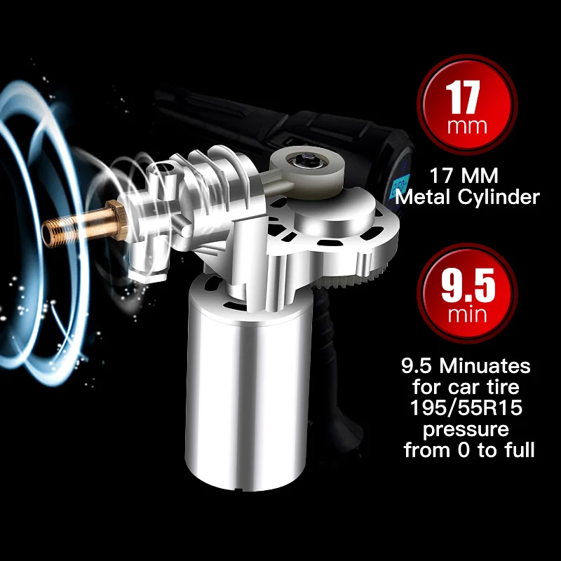 3665 Rechargeable Digital Screen Tire Inflator - Fast & Accurate