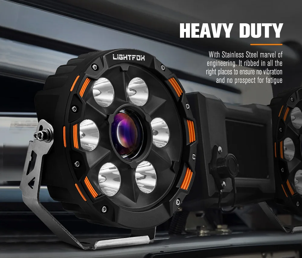 Lightfox 7 Inch Laser Led Driving Light Laser Beam Driving Light 4x4