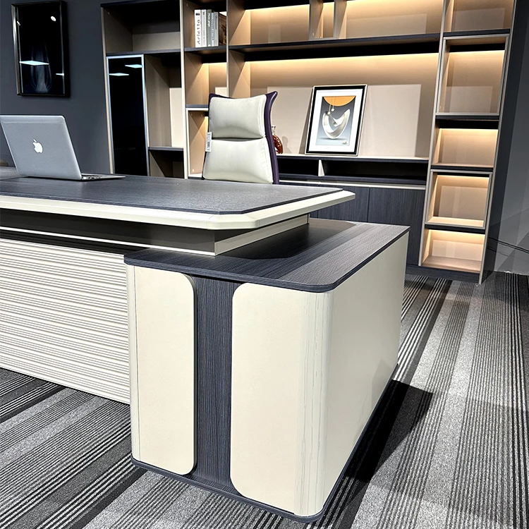 High-level Office Desk Boss Desks E1 Melamine Material Luxury Office ...