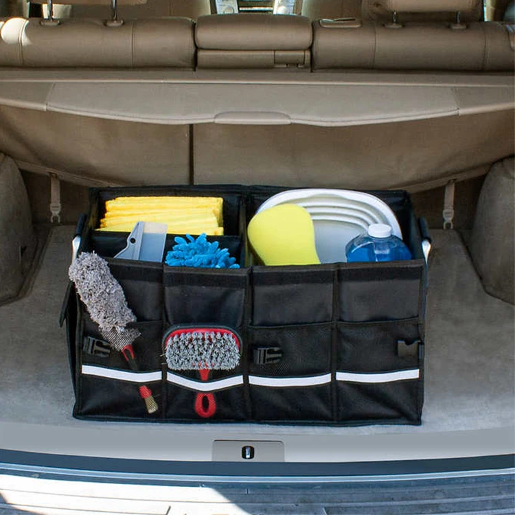 Multi Pockets Expandable Cargo Storage Organizers Box Large Capacity Collapsible Car Auto Trunk Organizer Car Boot Organizer