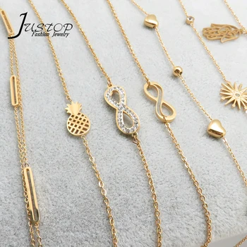 Hot Sale Design Minimalist Bracelets Women Fashion 18K Gold Plated Stainless Steel Jewelry Bracelets