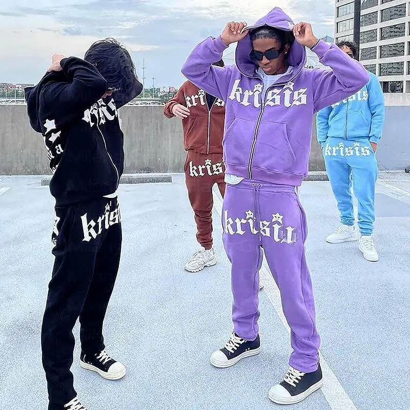 High Quality French Terry Sweatsuits Custom 2 Piece 100 Cotton Sweat