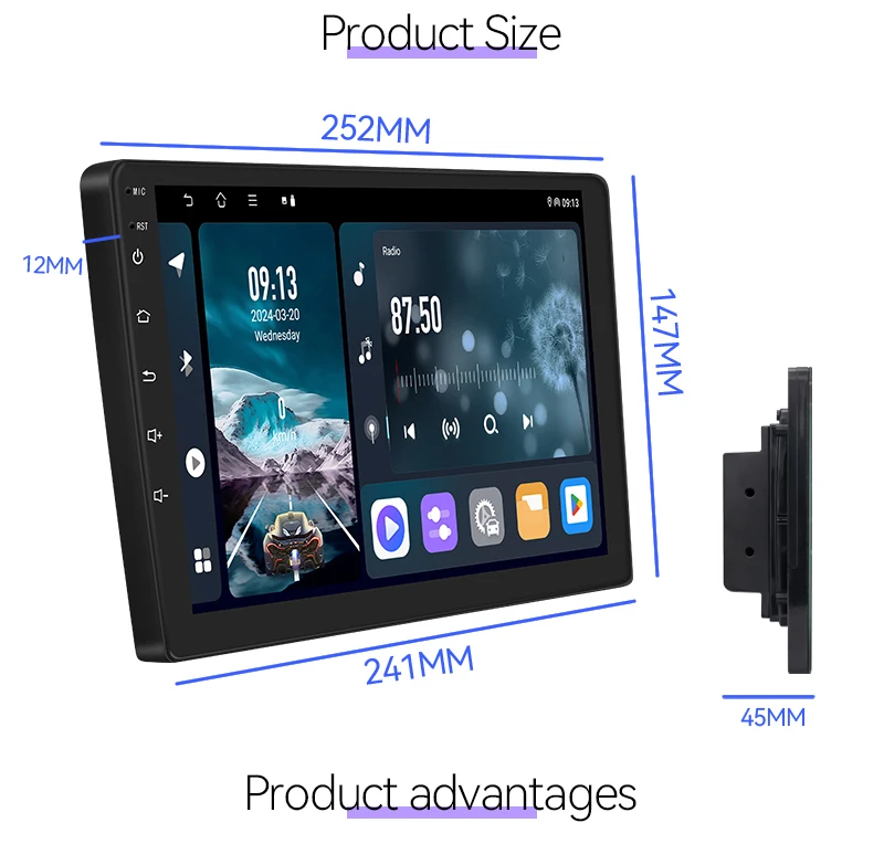 P15 Android 13 Car Stereo System Gps 2 Din Carplay Android Auto Radio Car