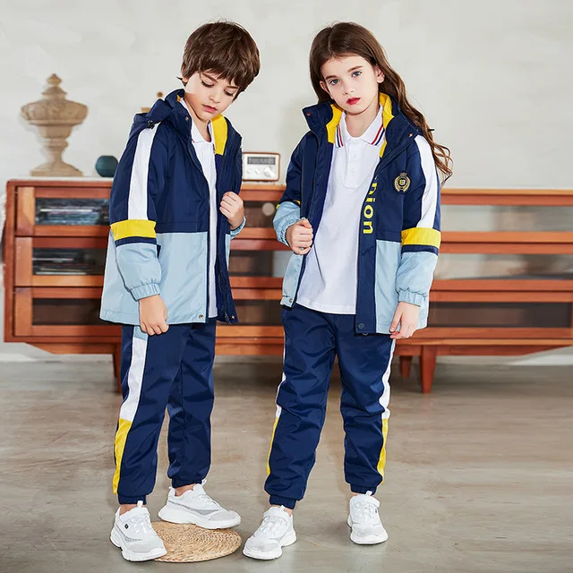 批发oem定制连帽衫户外运动服健身男孩女孩服装连帽儿童夹克慢跑服