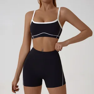 Soft Eco-Friendly Sportswear XL Size Padded Bra Breathable Backless Golf Crop Yoga Sports Wear Front Logo for Gym Activities