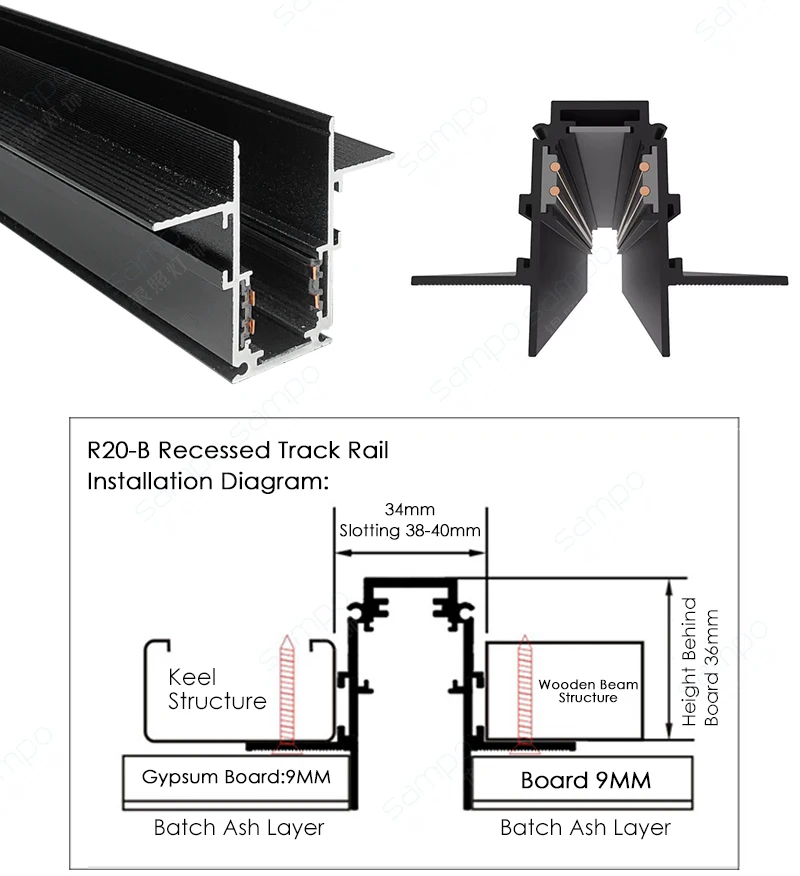 Surface Mounted Dimmable LED Track Lamp 48V Magnetic Linear Track Spotlight Can Embedded Suspension Track Lighting Rail System