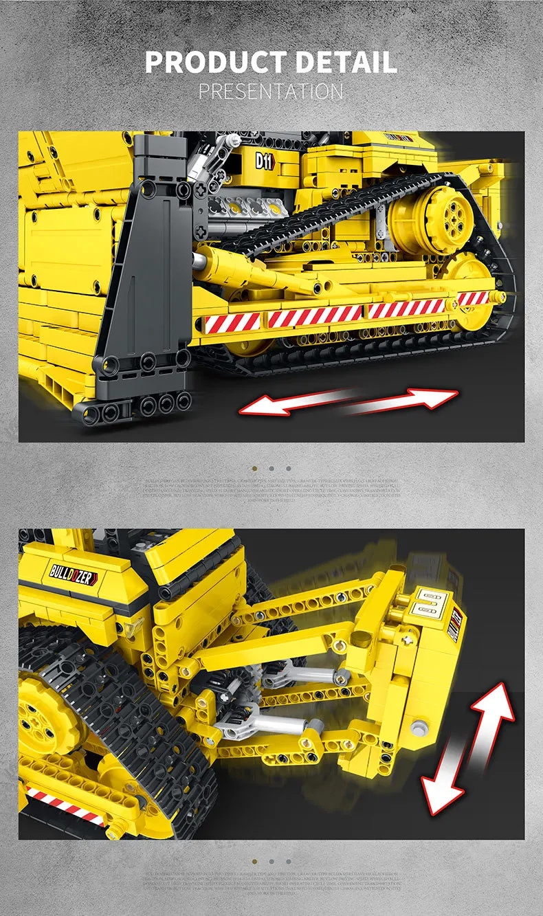 New Product 22001 Rc Earthmover D11 Buildozer Diy Building Blocks ...