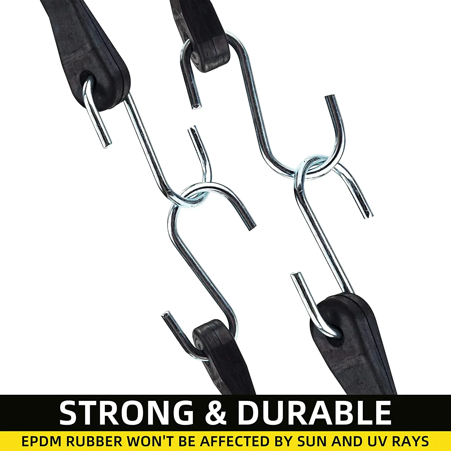 21" Epdm Rubber Tarp Bungee Straps With Crimped Hooks Tie Down Cords