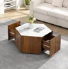 Walnut & White Marble Finish