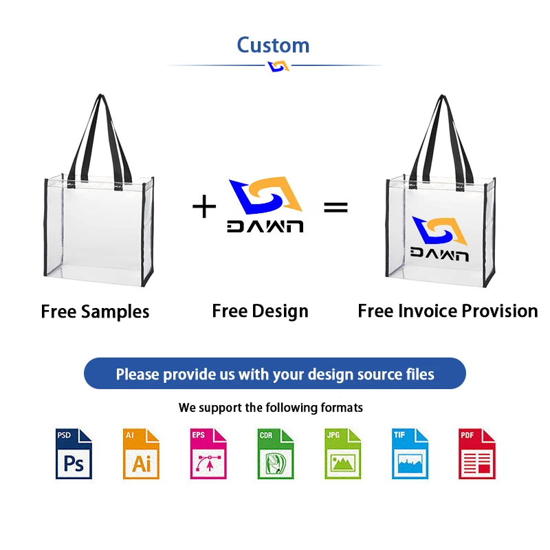 2025 High Quality Customized PVC Shopping Tote Bag Plastic Tote Bag