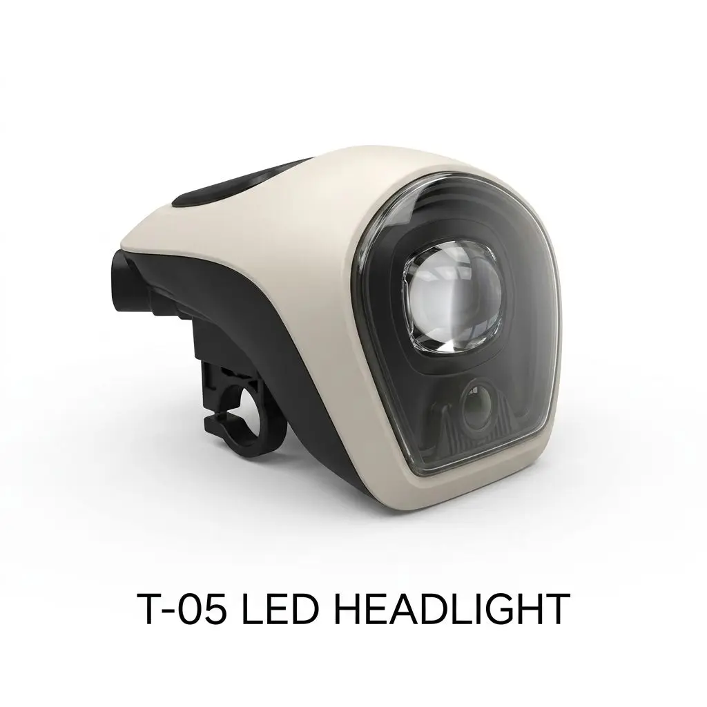 Electric Bicycle Front Light Battery Powered USB Rechargeable Waterproof LED E-bike Headlight Night Riding Safety Warning Lamp