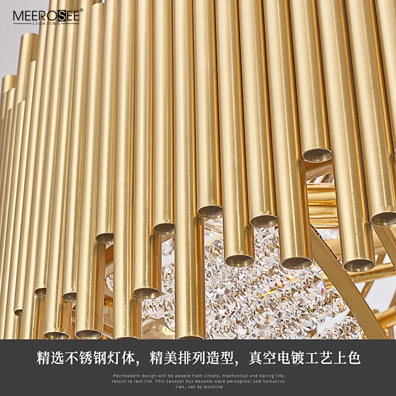 Meerosee Crystal Lamp in Grand Luxury Hotel Hall Lobby Chandelier Modern Uplight Glass Chandelier Lamp MD86802