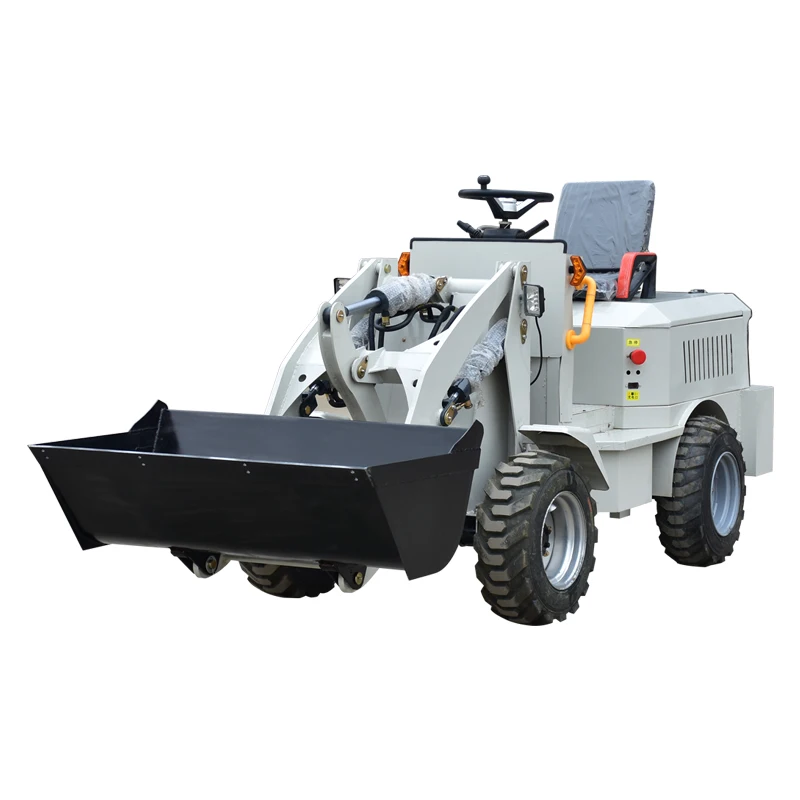 Four Wheel Front Mini Electric Loader For Farm Industries With 0.8 Ton Grabber Forklift For Sale