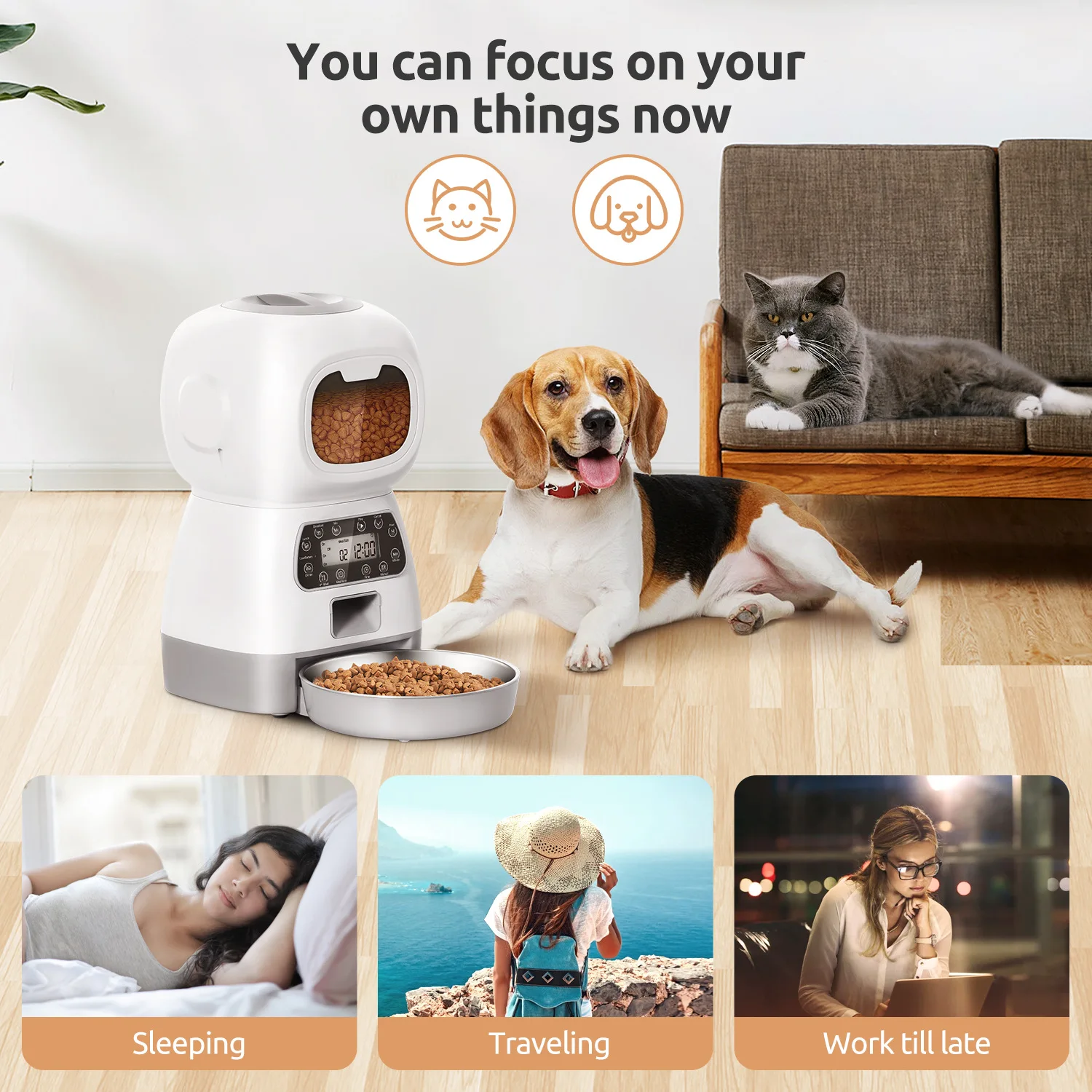 4l Tuya Automatic Auto Cat Intelligent Timer Smart Pet Feeder Wifi