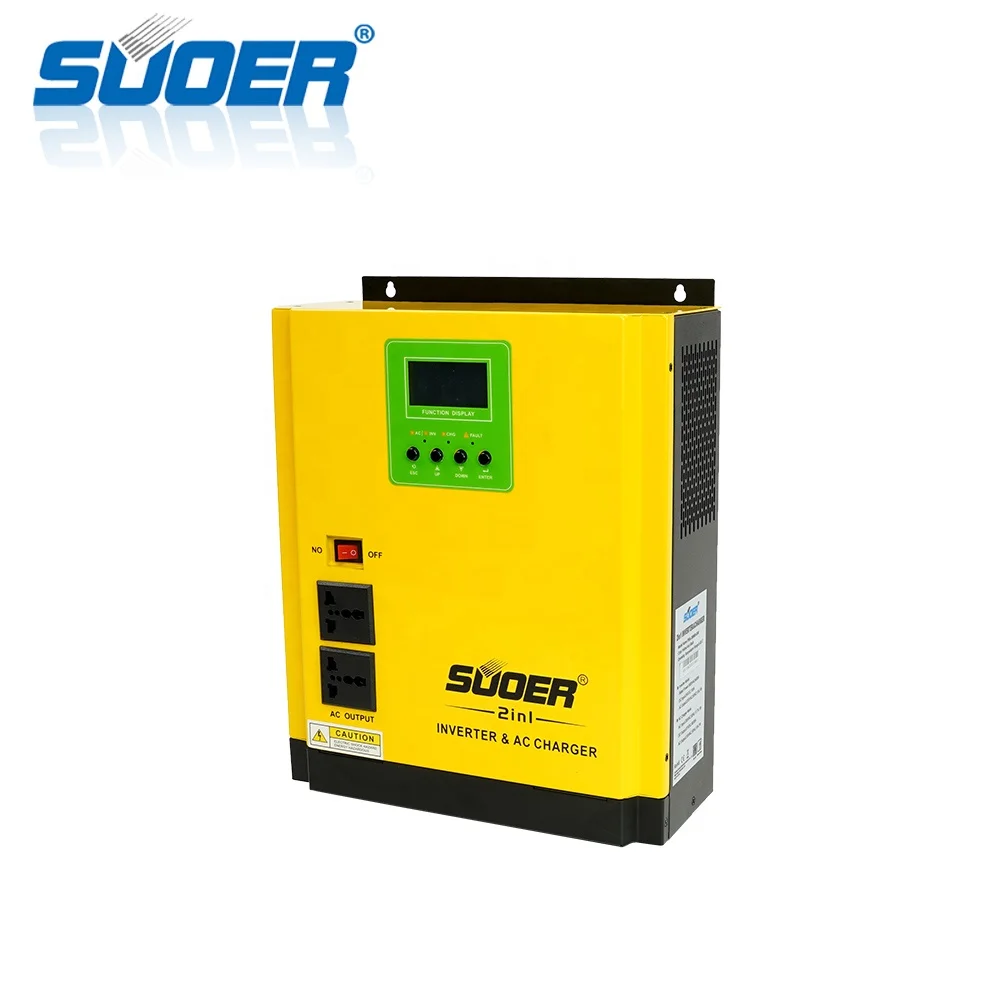 SUOER 3000va 24V, профессиональное изготовление, производство 2 в 1 инвертор немодулированного синусоидального сигнала AC зарядное устройство Гибридный солнечный инвертор