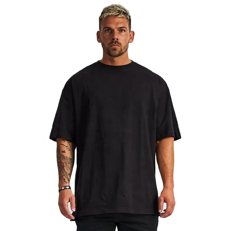 New Design Luxury Quality Cotton Loose Fit Little Drop Shoulder Blank t-shirt Oversized T Shirt Men