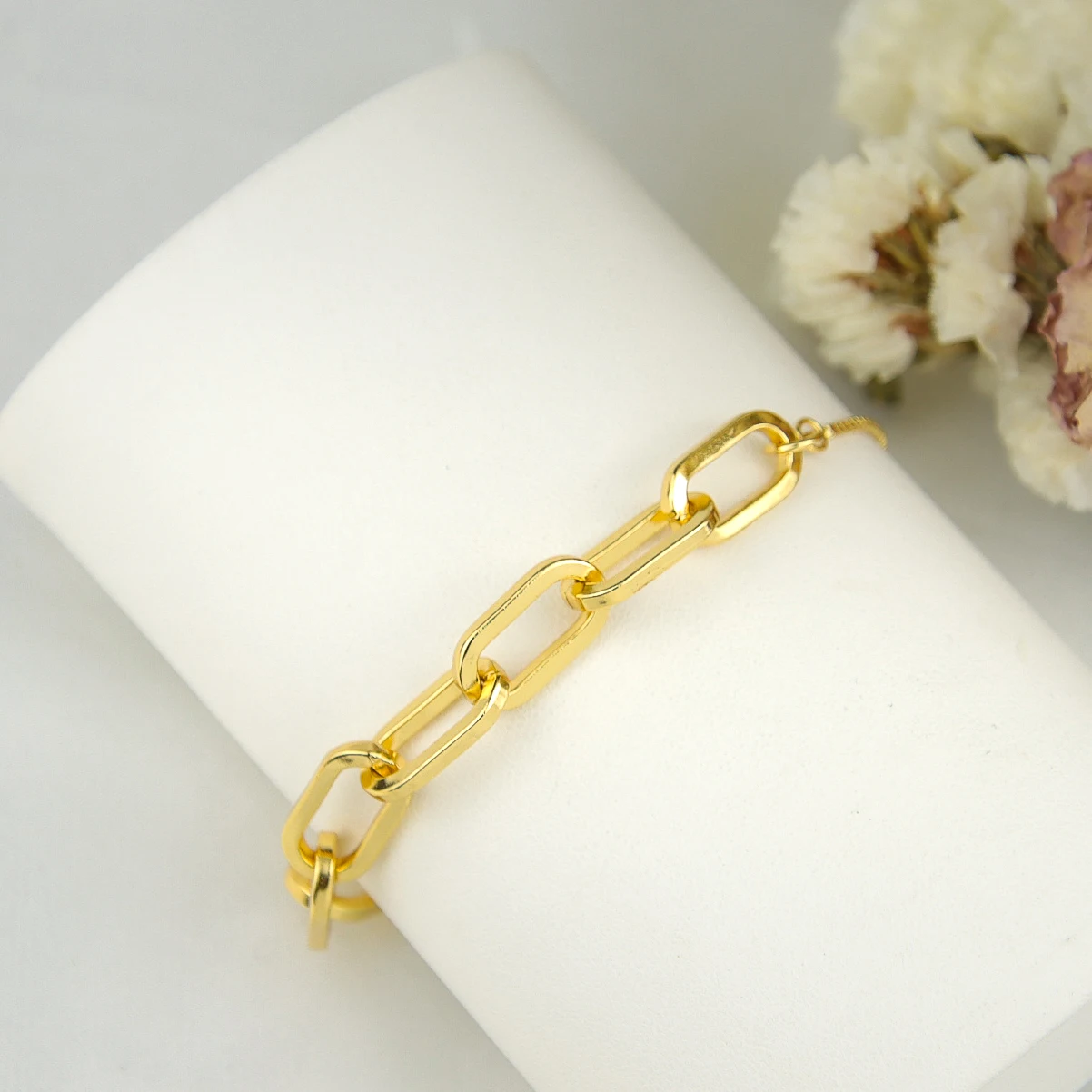 New Arrivals Link Chain Bracelet 18K Gold Plated Bracelet Women Adjustable Chain Bracelet for Gift