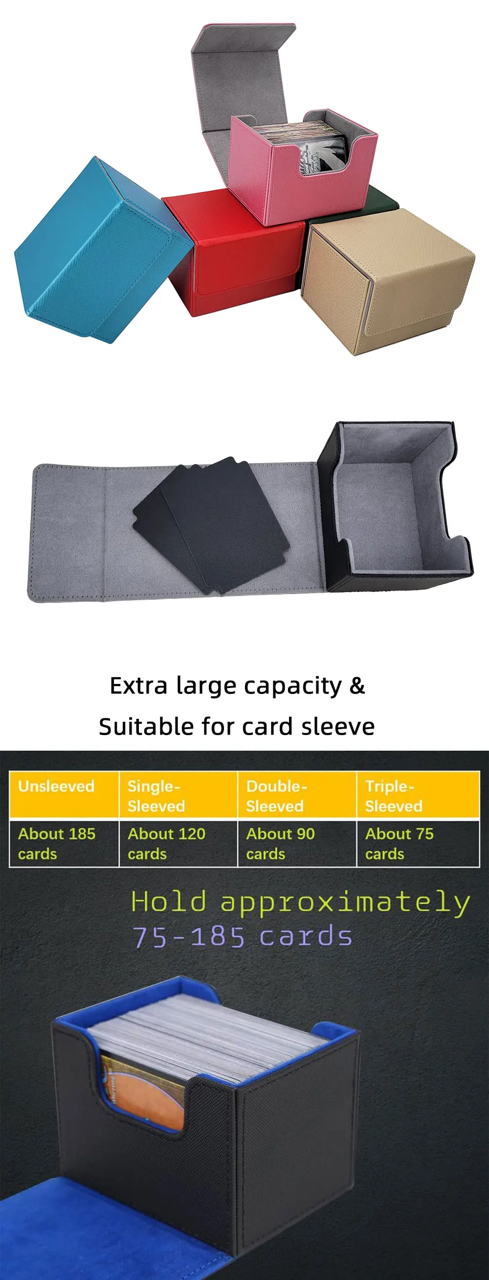 Hot Sale Card Deck Boxes With Locking Horizontal Trading Card