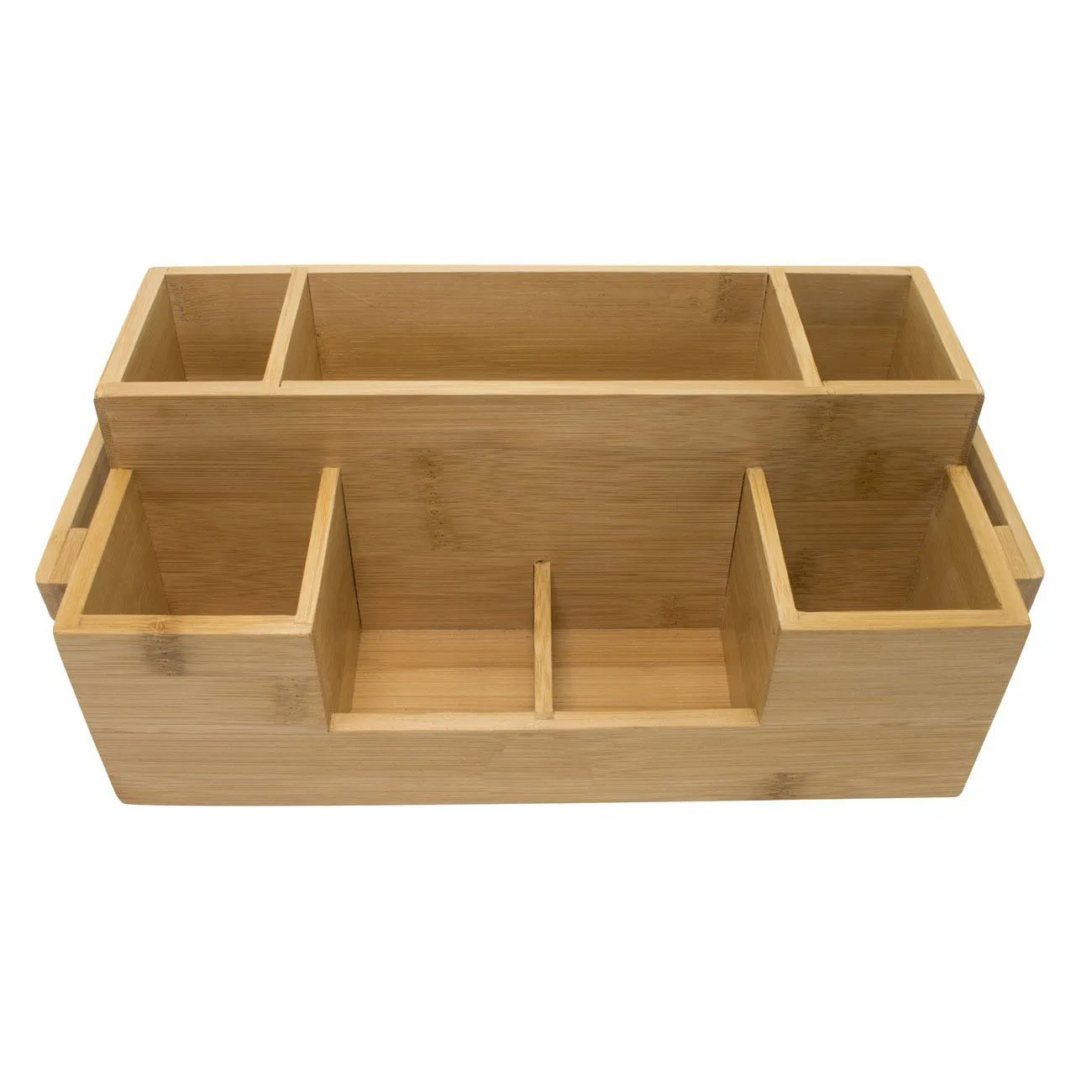 Bamboo Utensil Caddy Silverware Caddy Napkin Holder And Condiment