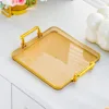 Bandeja larga ámbar dorada - 4 compartimentos