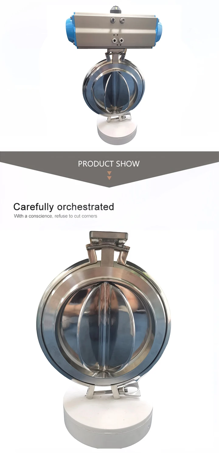 DIN Pneumatic Hygienic Stainless Steel Welding Powder Butterfly Valves ...