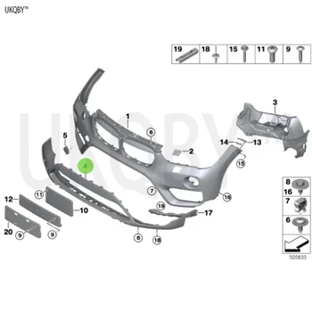 UKQBY the Front Flip Hook of the Lower Part of the Decorative Panel Bumper Primed with Half Round Head Countersunk Screws and