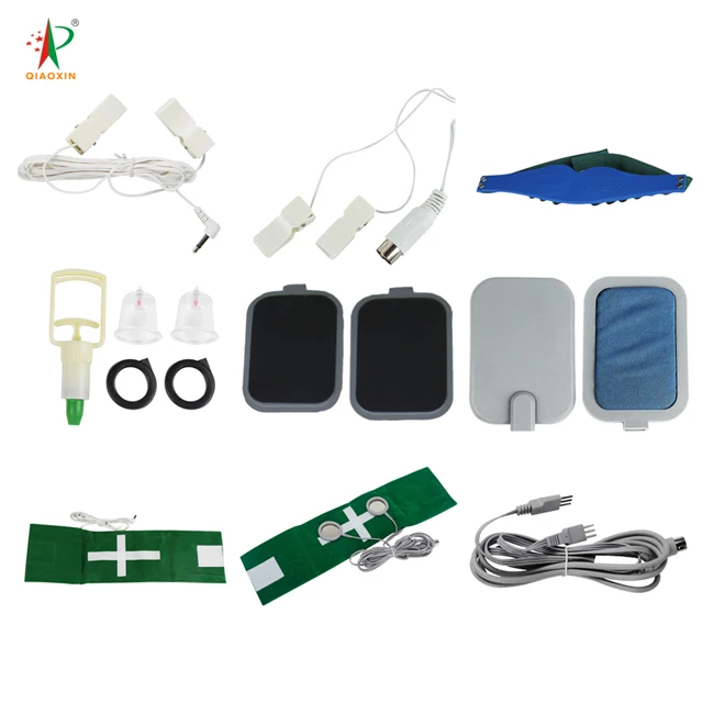 EMS Digital Therapy Machine Kit Silver Fiber Conductive Massage Gloves for Body Use Tens Unit for Pain Relief Muscle Recovery